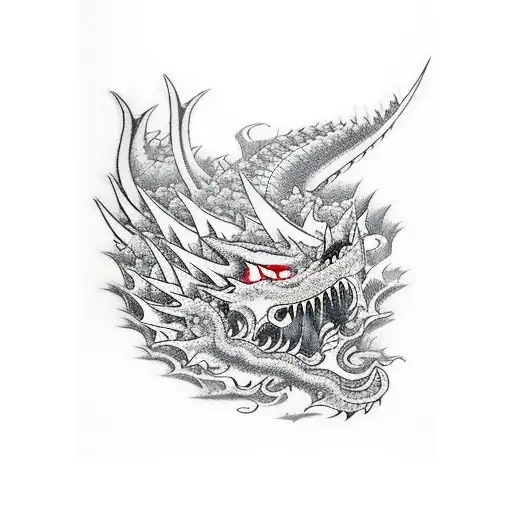 Katana Surrounded By Dragon