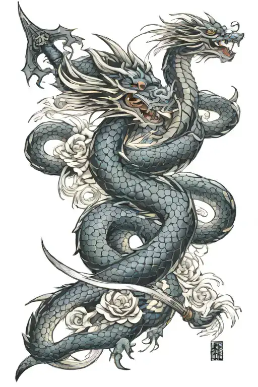 Dragon And Sword Wrapped