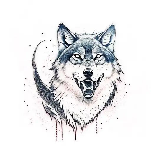 Full Arm Colored Wolf