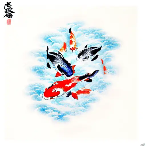 Koi Fish Chasing Money