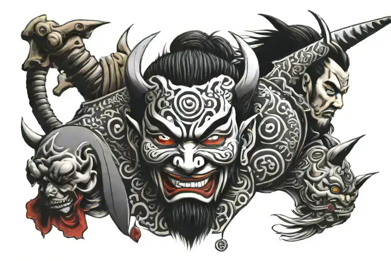 Samurai And Demon Face