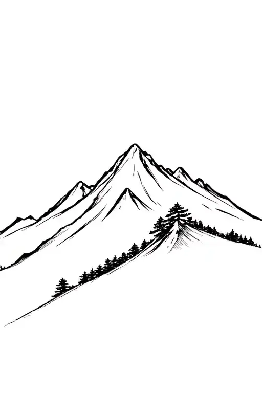 Mountain With Trace Of Slope Ski