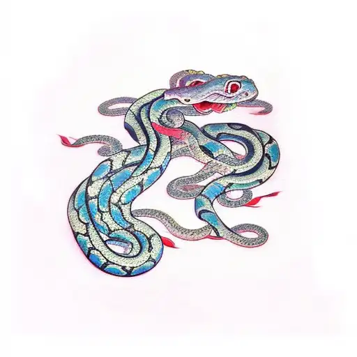 Flower And Snake Color