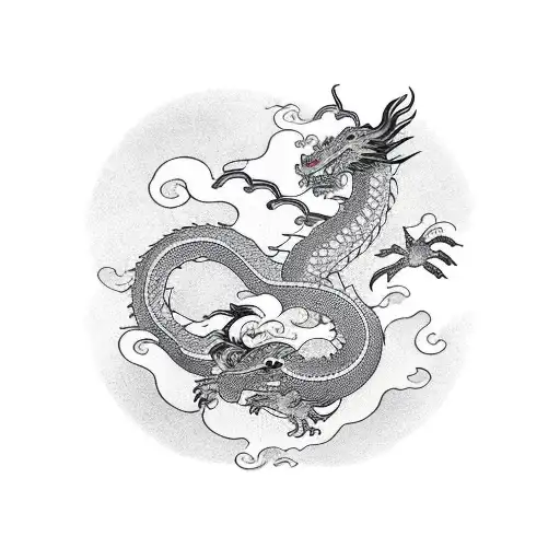 Dragon With Pagoda