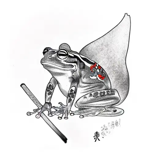 Frog With Samurai Swords