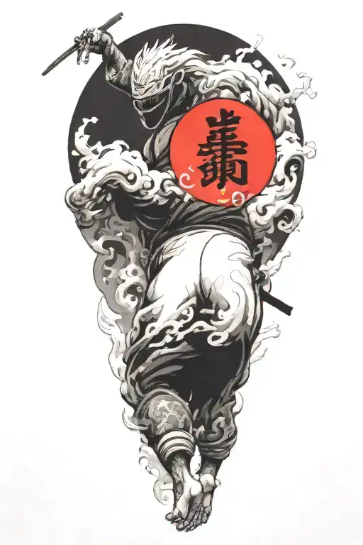 Ninja Wit Smoke Coming Out Of Its Back