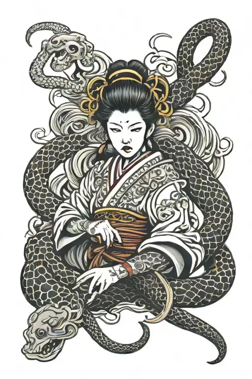 God Samurai Girl Fire Snake