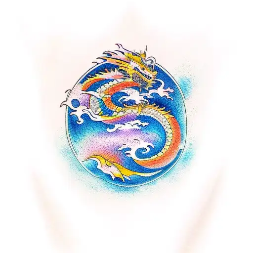 Dragon Heart Ocean Wave Sunset