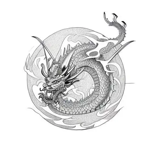 Samurai Dragon Sunset