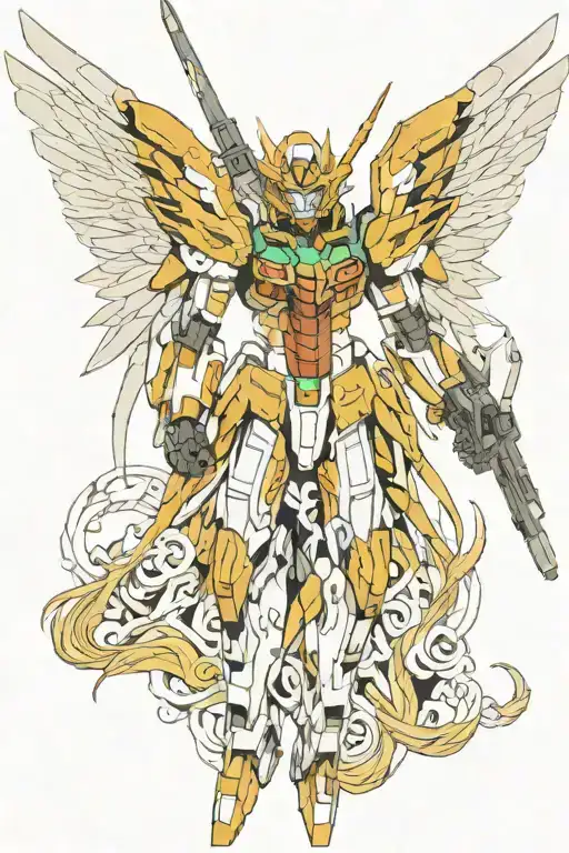 Gundam 00 Sketch Between Angel Wings