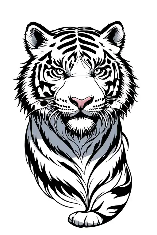 Whole White Tiger Japanese Style Tattoo Arm Sleeve