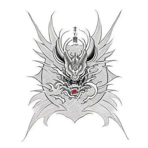 Dessin De Tatouage D'un Dragon Japonais Qui Entoure L'avant Bras