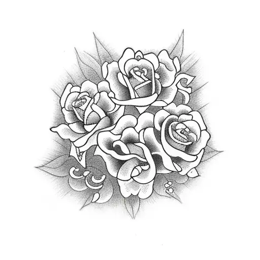 Cherry Blossom And Rose And Snake