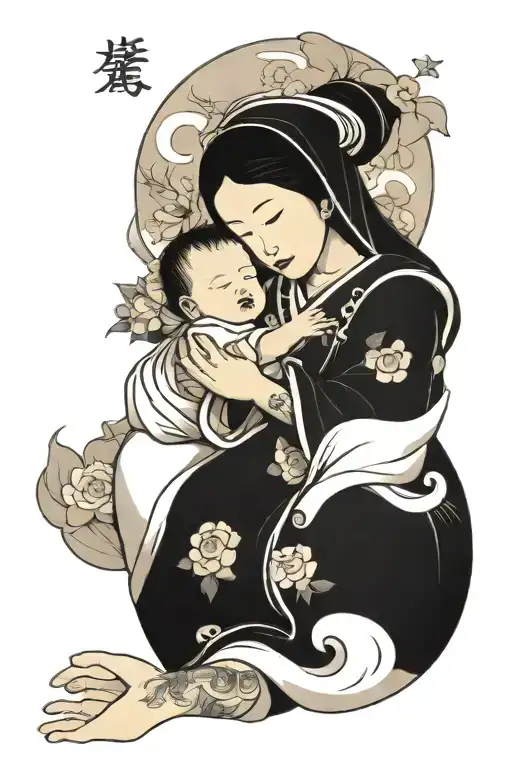 Mother Mary Holding Baby
