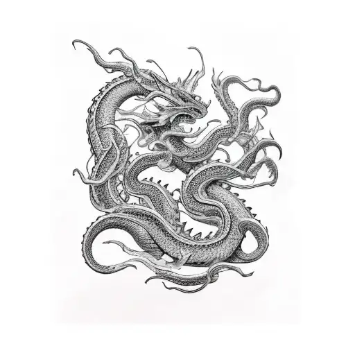 Dragon Twisted With Squid Epic Fight Waves