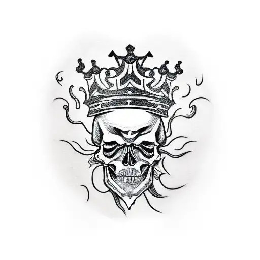 Skull With Crown Side View