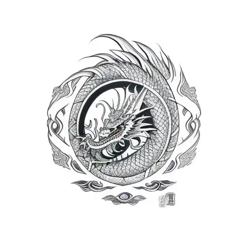 Dragon In Background