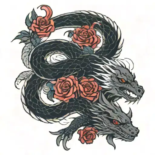 Longing Rose And Ouroboros Cycle Full Sleve