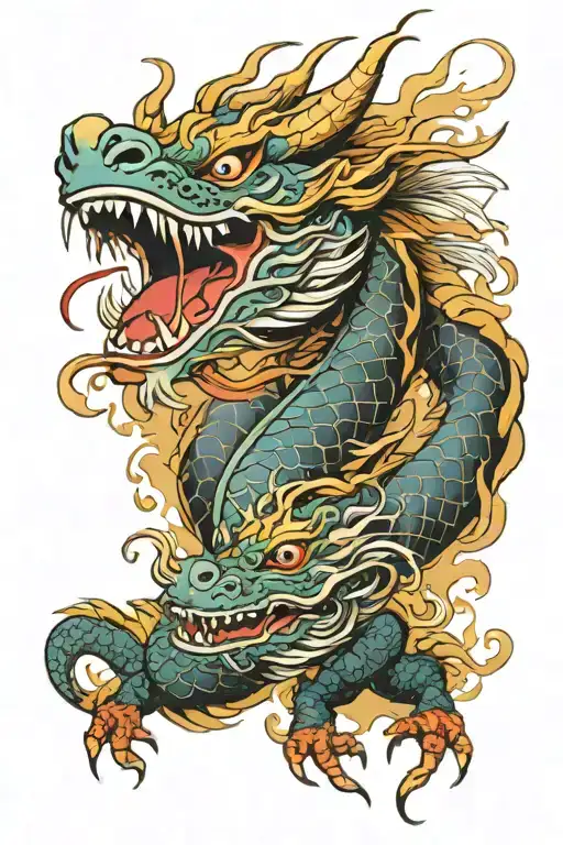 Dragon With Hanya Mask