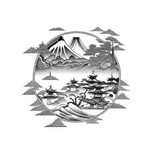 Landscape Of Portugal Inside A Circle