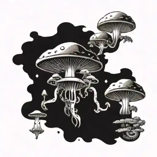 Cool Alien Mushrooms And Spaceship Exploring