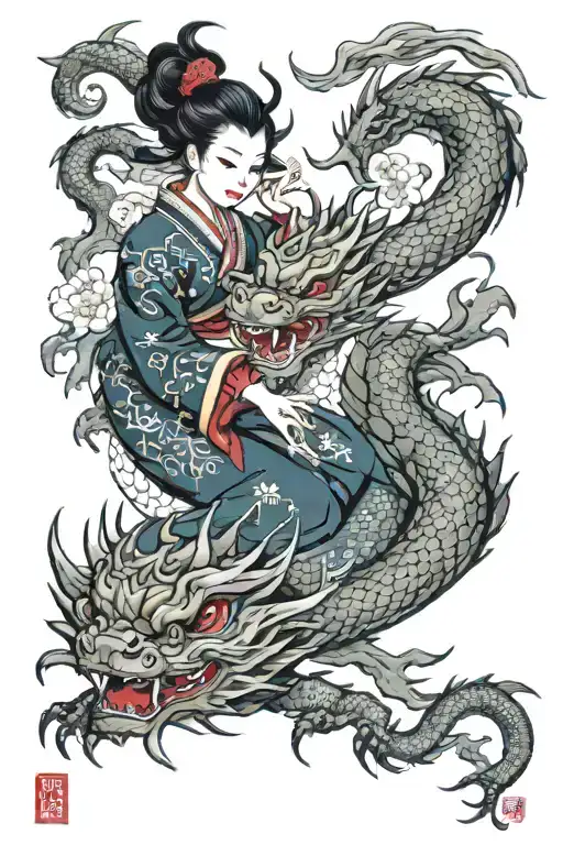 Dragon And Princess Irezumi
