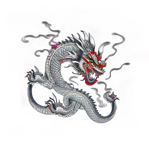 Japanese Dragon With Baby Japanese Dragon