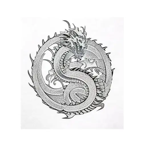 Sleeve Japanese Dragon With Baby Japanese Dragon