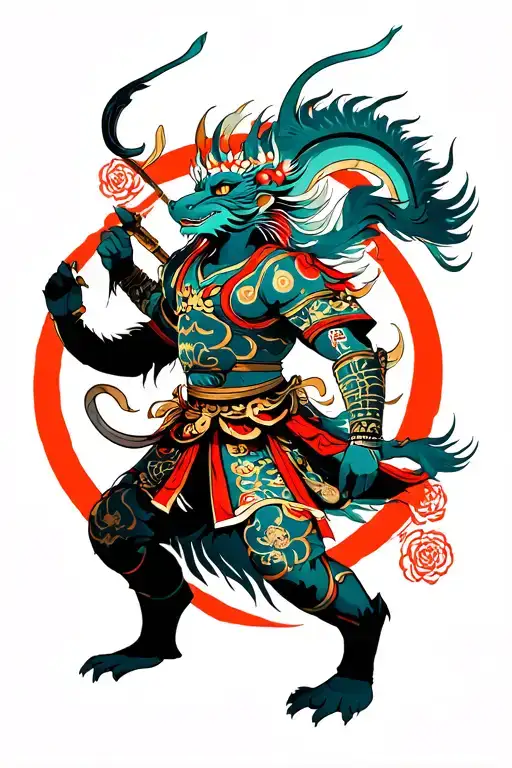 Mythical Creature And A Warrior