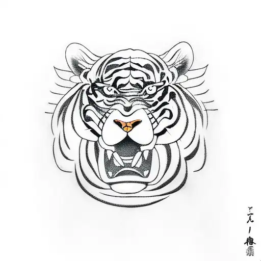 Samurai Holding A Tiger By Chain