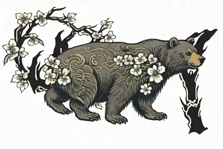 Bear With Cherry Blossom