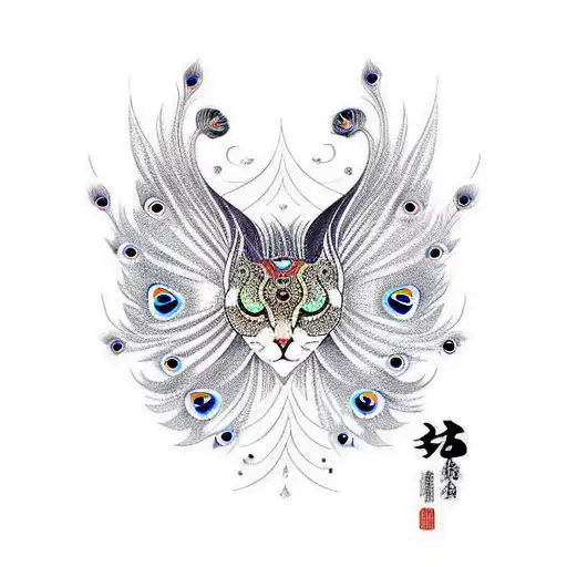 Peacock With Sleek Cat Eye