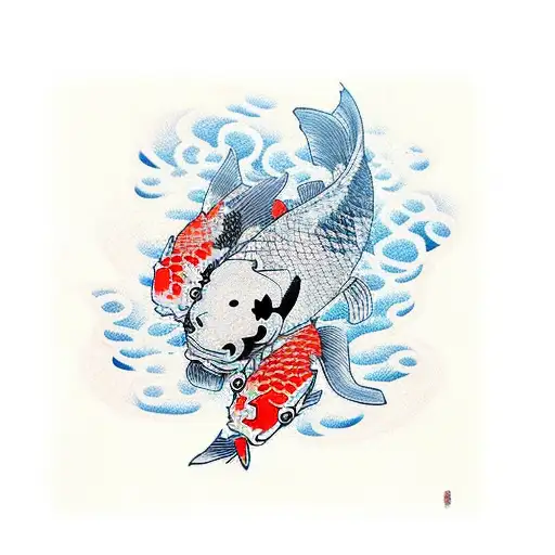 Koi Fish And Samurai