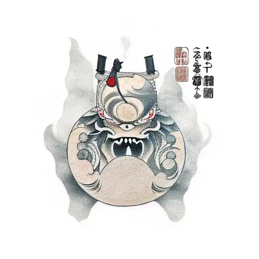 A Japanese-inspired Tattoo Of A Coffee Bean Transforming Into A Samurai Sword