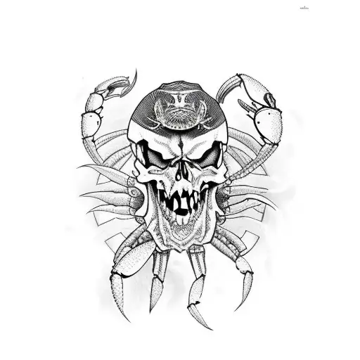 Skull Face With Crab Claw