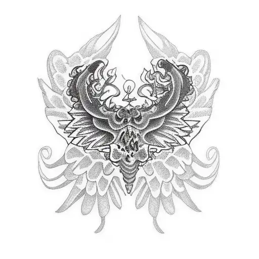 Moth Open Wings Skull Pattern