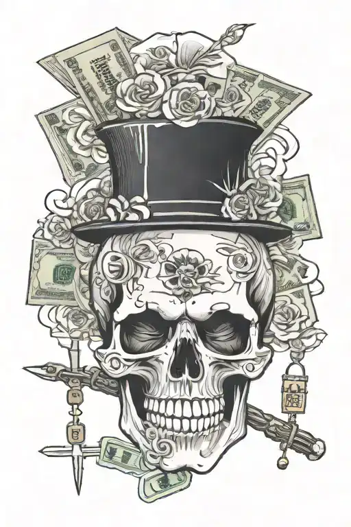 Omerta Skull With Money