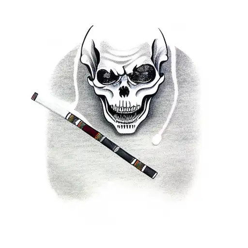 Grim Reaper With A Cigarette In Mouth