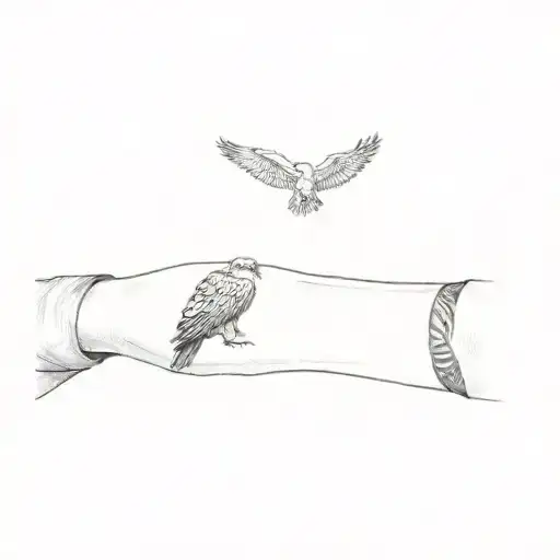 A Tattoo Of An Eagle On A Person's Arm