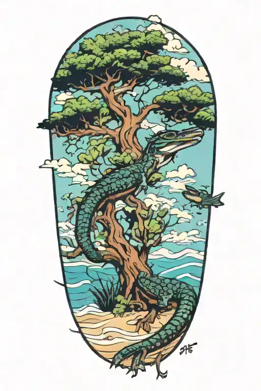 Wahoo Live Oak Tree Beach With Alligator Beach