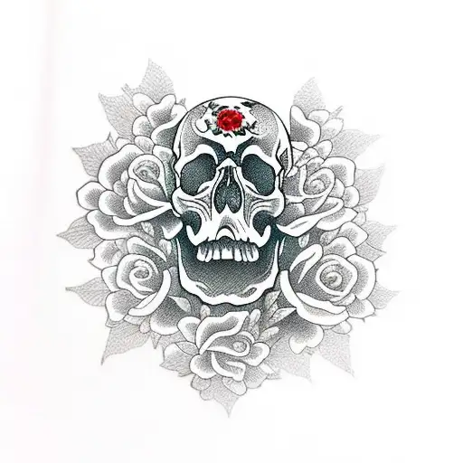 Skull With Roses