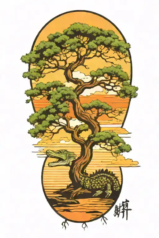 Alligator Beach Live Oak Tree Sunset