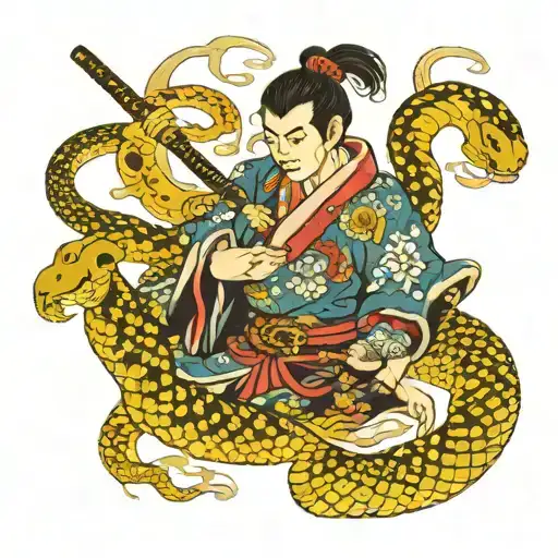 Samurai And Snake