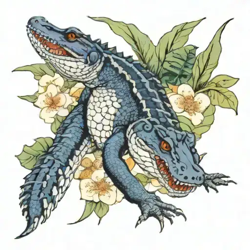 Florida Alligators Orange Blossoms Beach Scene