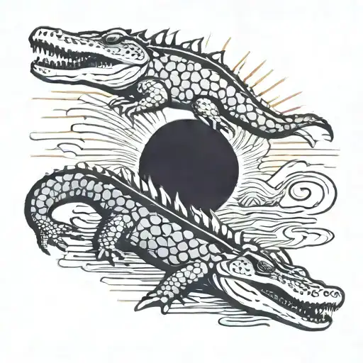 Alligators Palm Beach Sun Setting