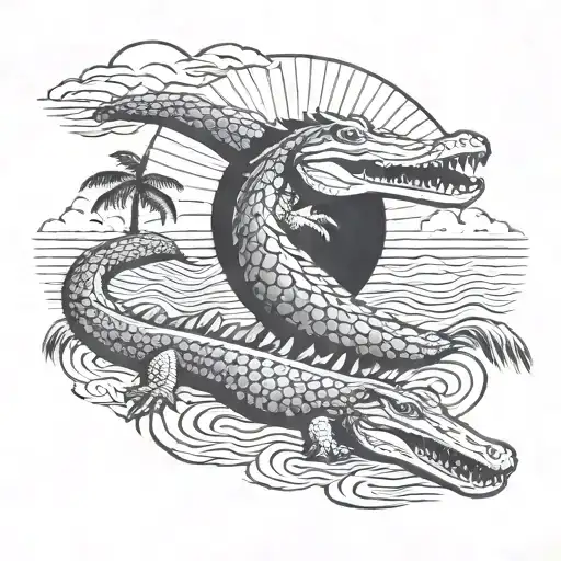 Alligators Palm Beach Sun Setting