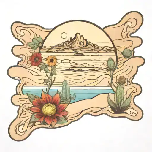 Sand Dunes Indian Blanket Flowers Agave