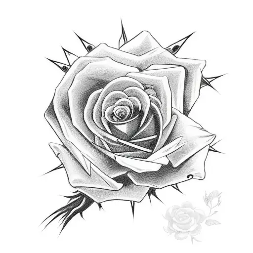 A Skeletal Hand Holding A Rose With Thorns