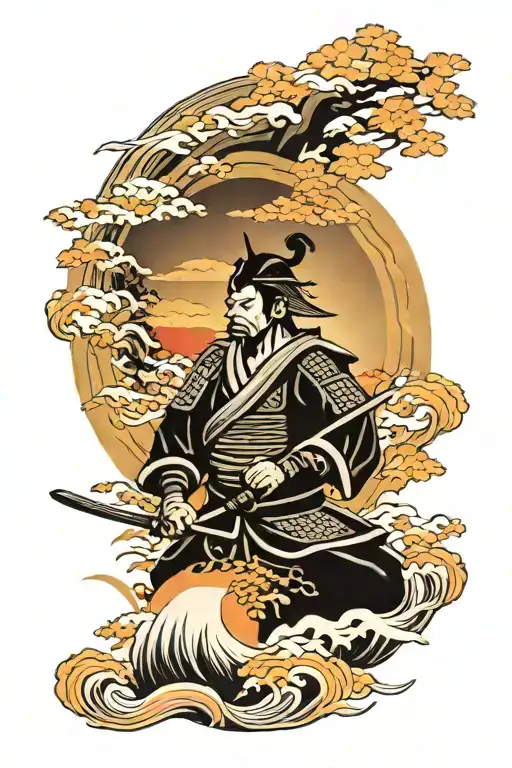 Japanese Samurai Sunset