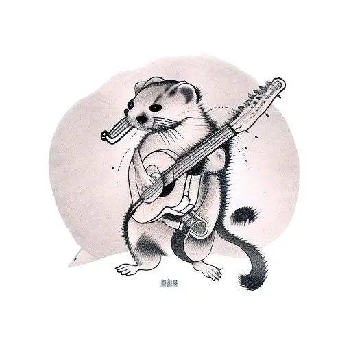 A Ferret Playing A Guitar